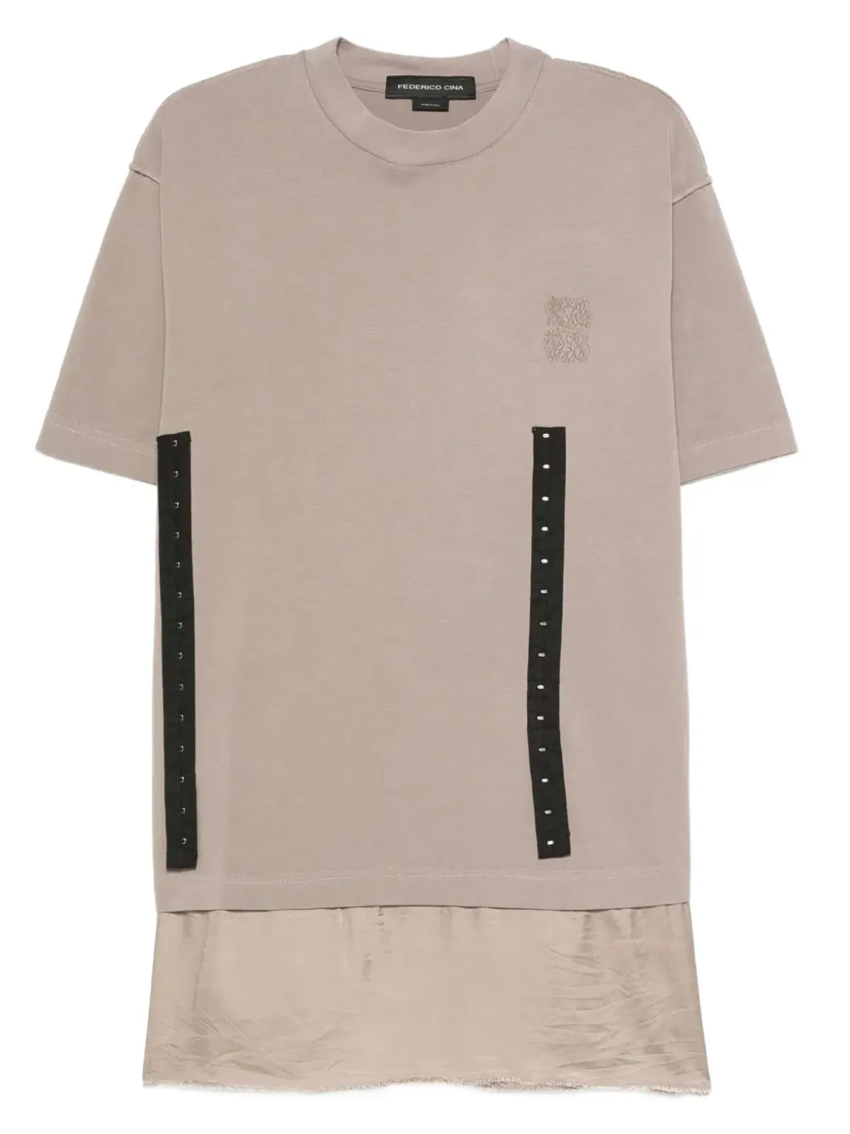 FEDERICO CINA パネルド クルーネック Tシャツ - 画像1
