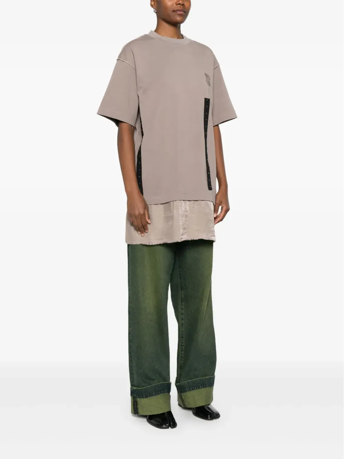 FEDERICO CINA パネルド クルーネック Tシャツ - 画像3