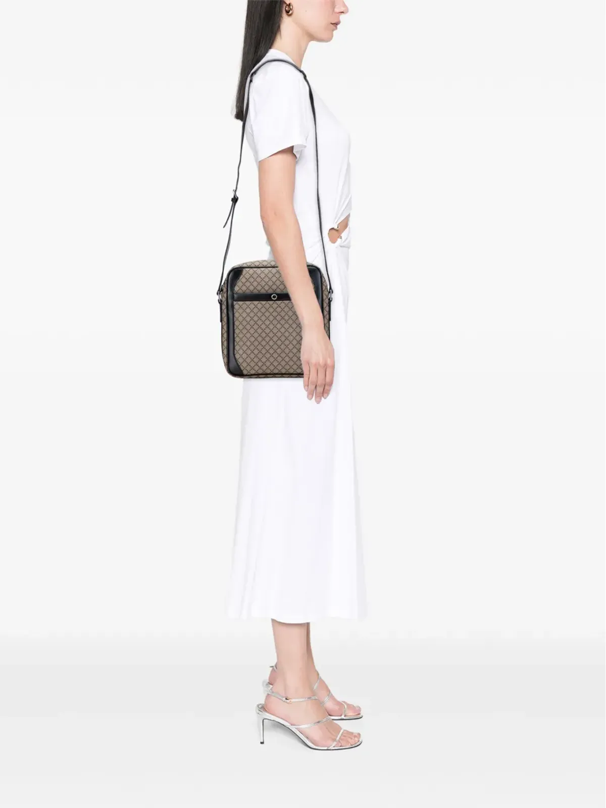 Gucci Pre-Owned ダイヤモンド加工キャンバス ジップクロスボディバッグ - ブラウン - 画像2