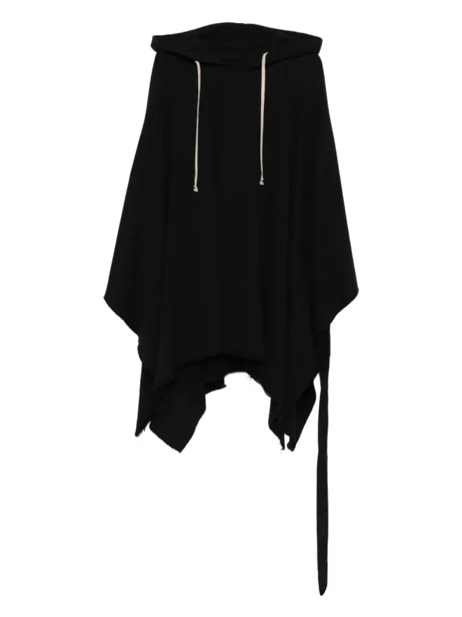 Rick Owens DRKSHDW Rick Owens DRKSHDW 端処理ドローコード付きポンチョフーディの商品画像