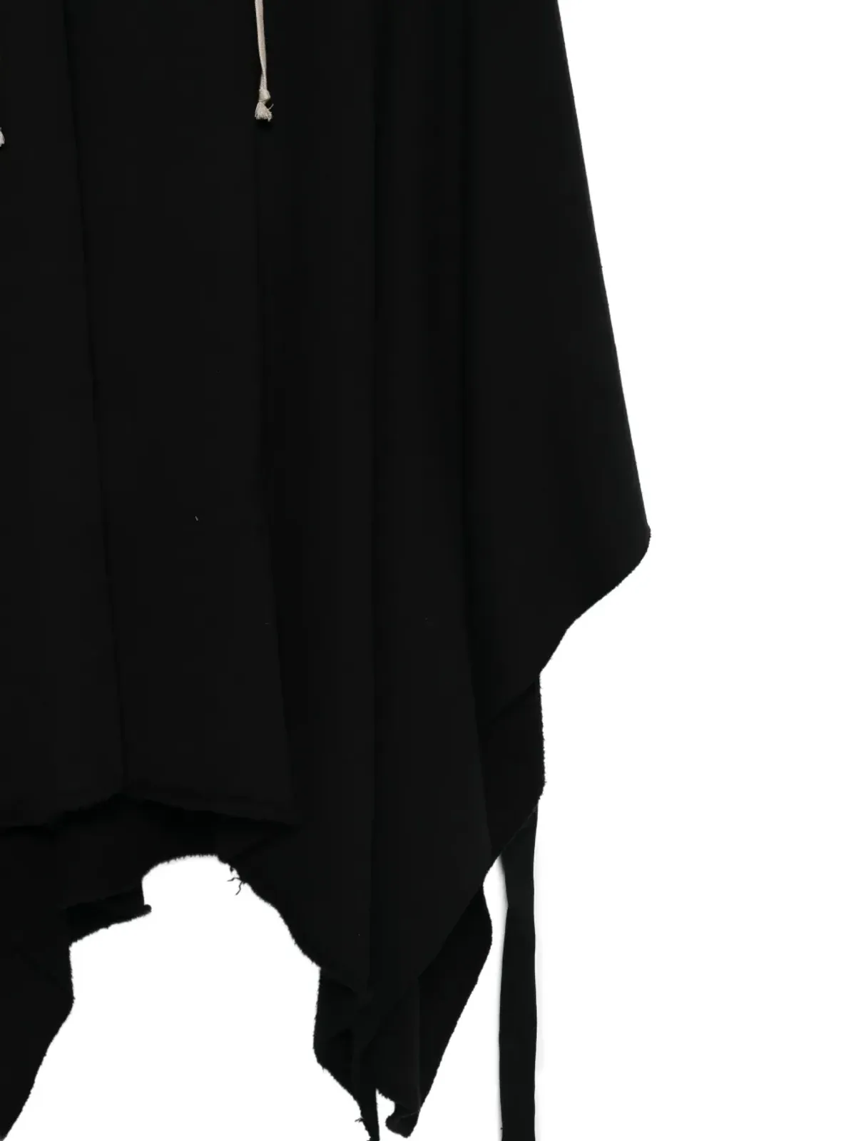 Rick Owens DRKSHDW 端処理ドローコード付きポンチョフーディ - 画像3