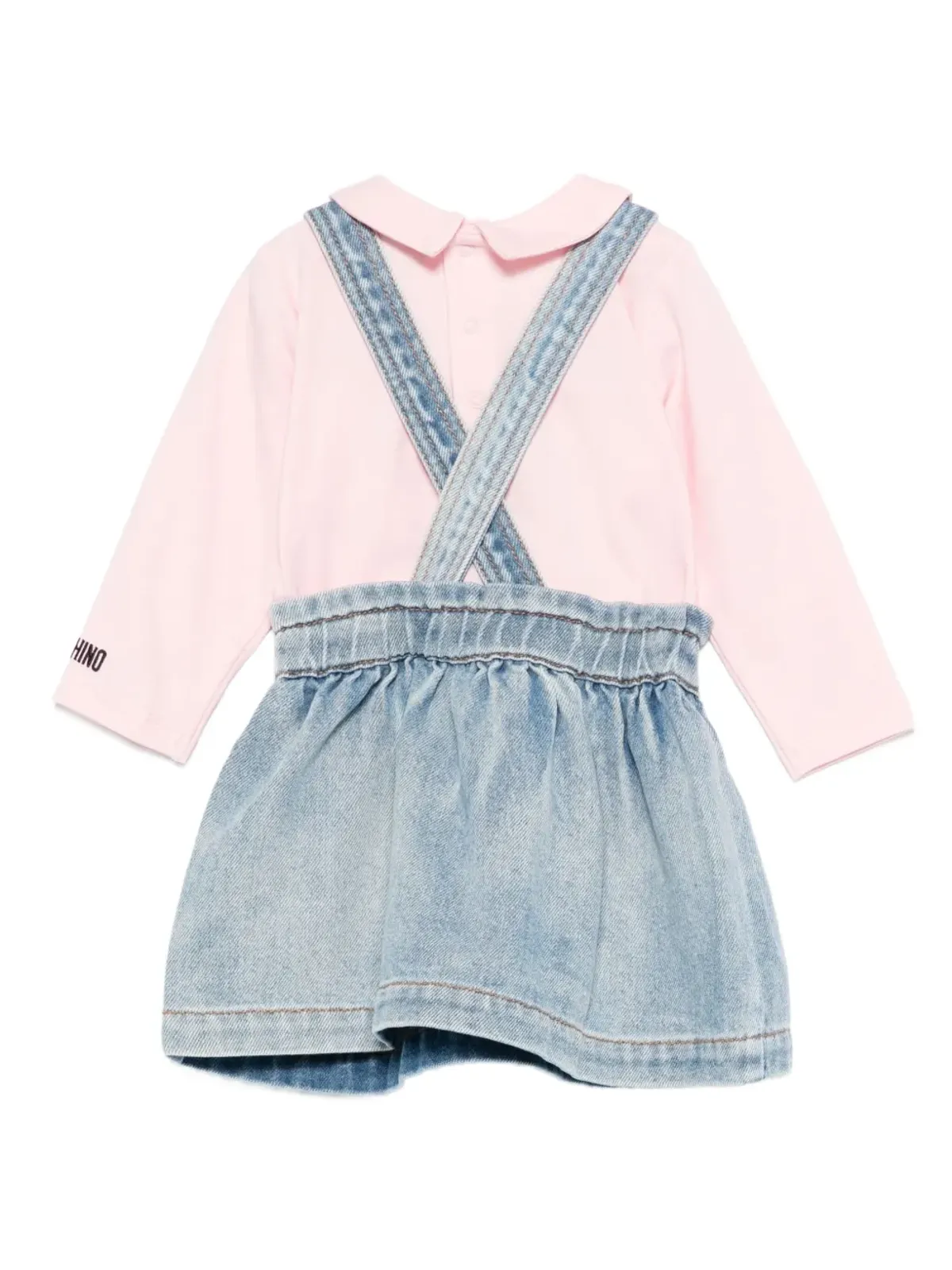 Moschino Kids テディベアのアップリケ付きデニムドレス - ピンク - 画像2