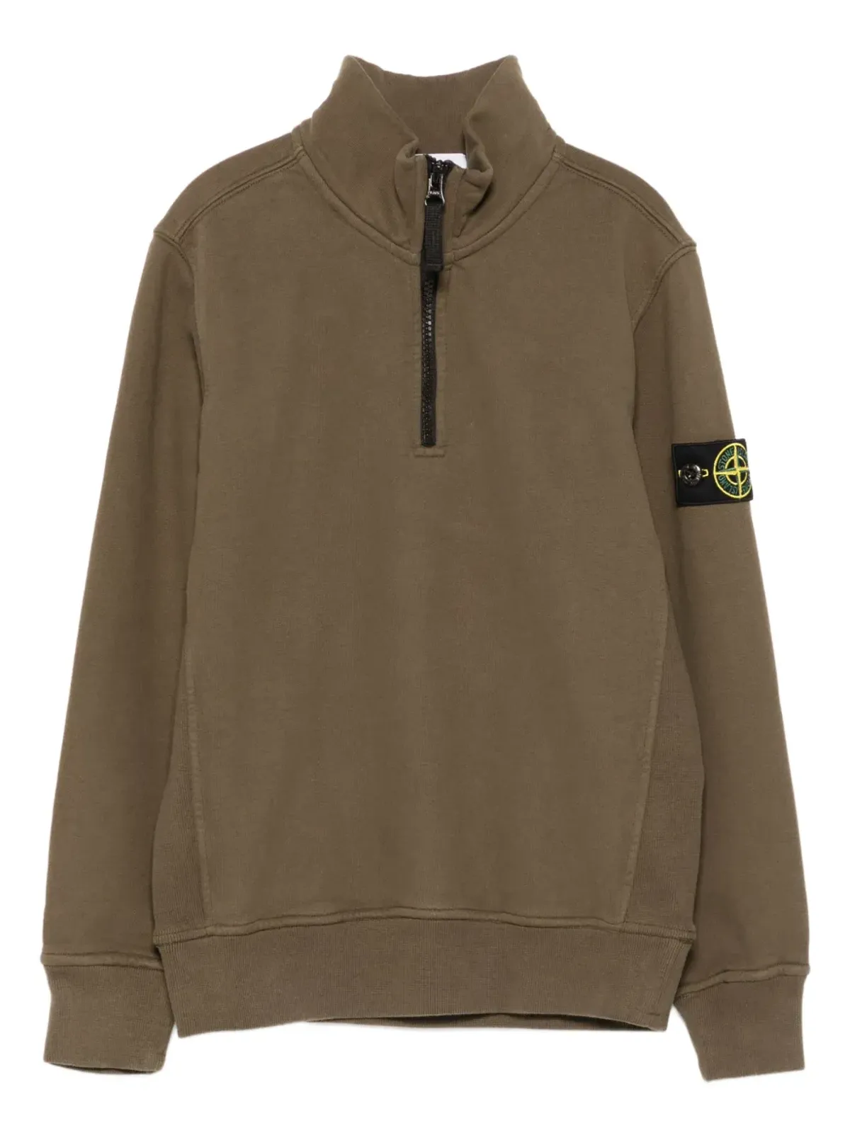 Stone Island Junior ハーフジップ ロゴパッチ スウェット - 画像1