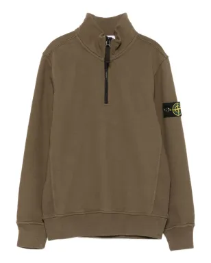 Stone Island Junior ハーフジップ ロゴパッチ スウェット - サムネイル1