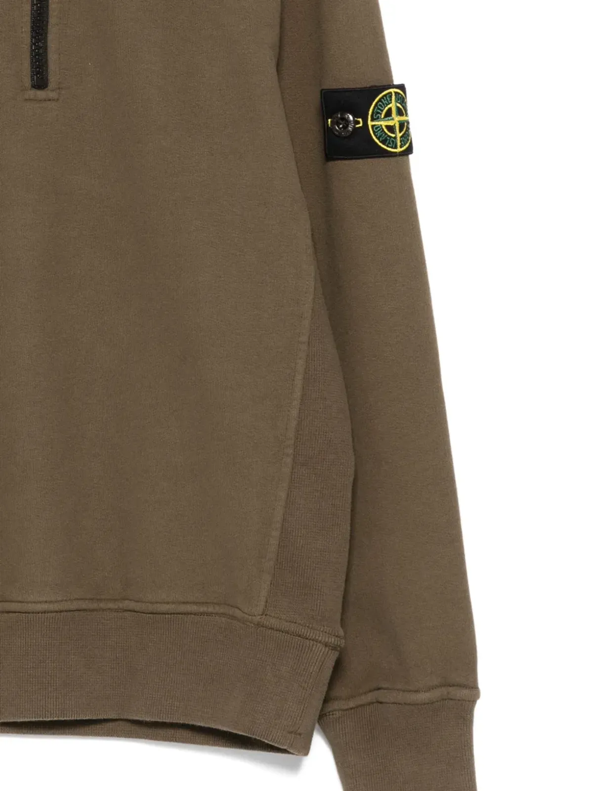 Stone Island Junior ハーフジップ ロゴパッチ スウェット - 画像3