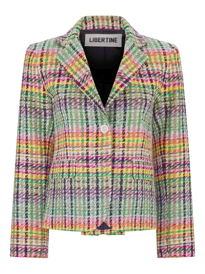 Libertine Libertine チェック柄のシングルブレストブレザーの商品画像