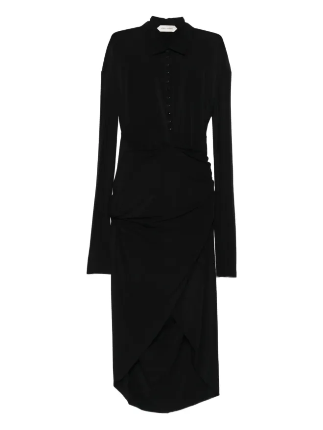 Alberta Ferretti Alberta Ferretti 长袖アシンメトリーミディドレスの商品画像