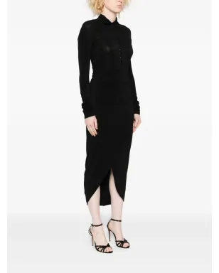 Alberta Ferretti 长袖アシンメトリーミディドレス - サムネイル3
