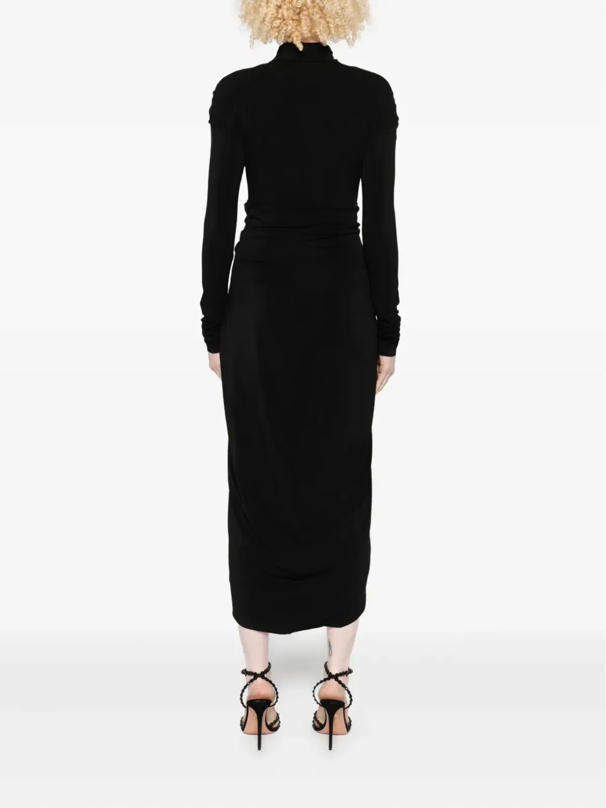 Alberta Ferretti 长袖アシンメトリーミディドレス - 画像4