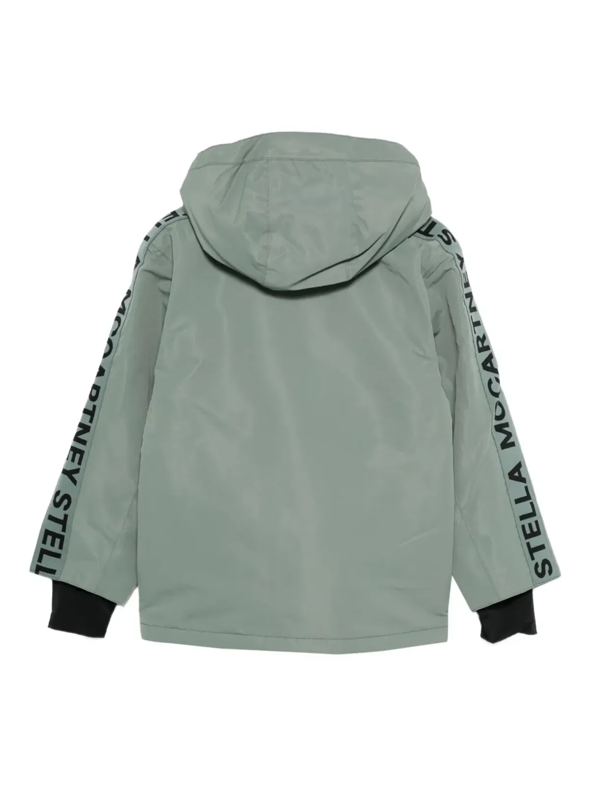 Stella McCartney Kids フード付きジップフロントパデッドジャケット（グリーン） - 画像2