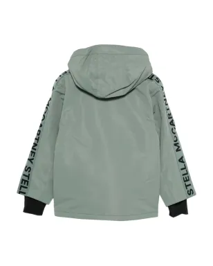 Stella McCartney Kids フード付きジップフロントパデッドジャケット（グリーン） - サムネイル2
