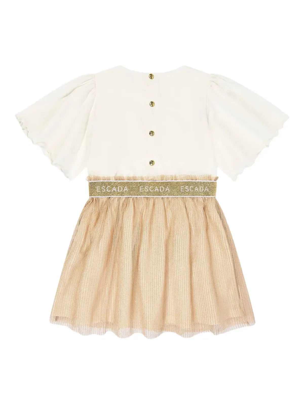 Escada Kids ロゴ入りチュールドレス - 画像2