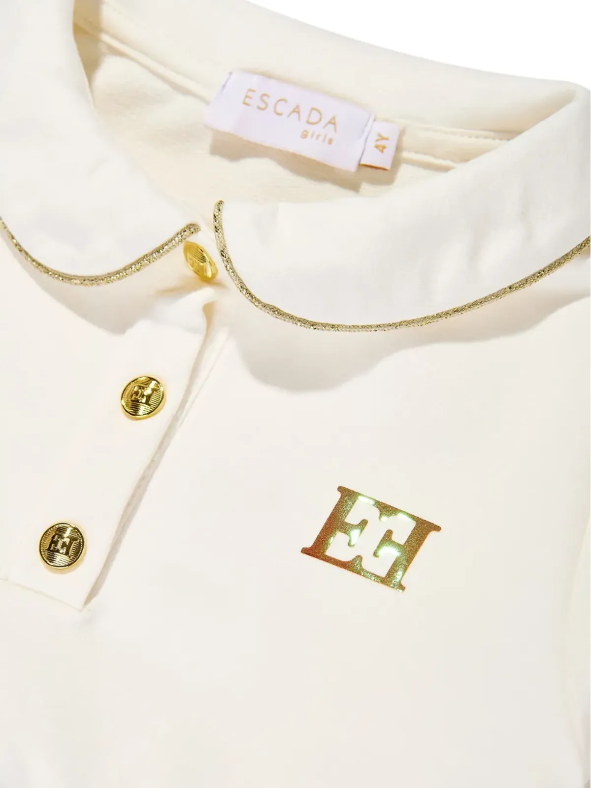 Escada Kids グラフィックプリント ポロカラー ドレス ホワイト - 画像3