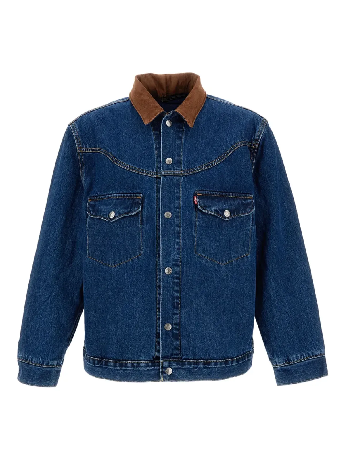 Levi's コーデュロイ襟付きデニムジャケット ブルー - 画像1