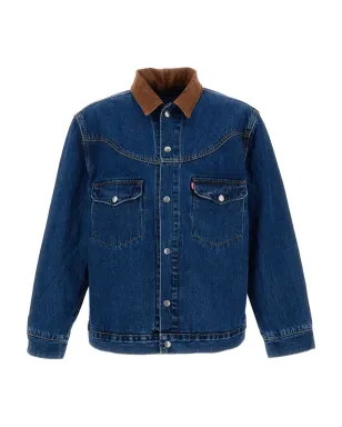 Levi's コーデュロイ襟付きデニムジャケット ブルー - サムネイル1