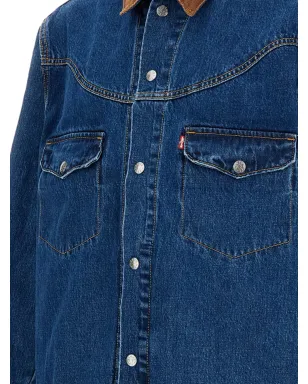 Levi's コーデュロイ襟付きデニムジャケット ブルー - サムネイル3
