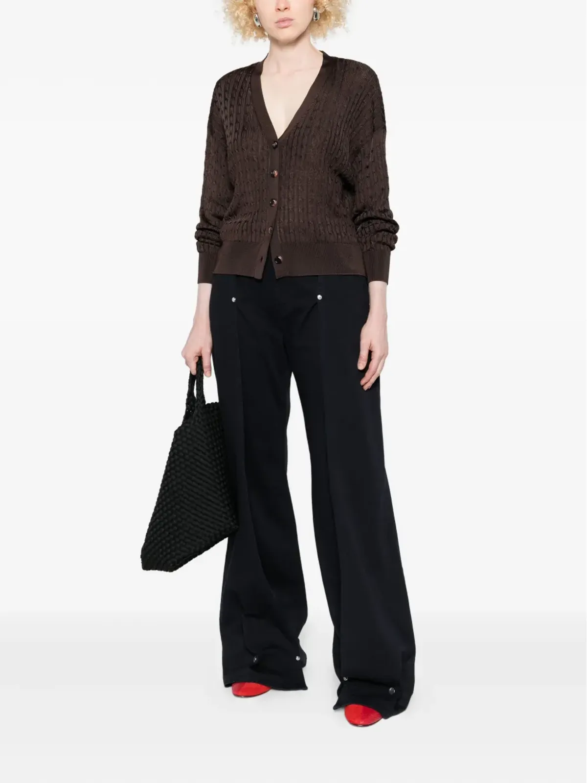 LOEWE ケーブルニット ボタン付きカーディガン - 画像2