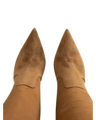 Gianvito Rossi Hansen Cuissard スエード ポインテッドトゥ ニー・ハイブーツ - サムネイル4