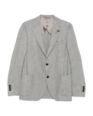 Lardini ヘリンボーン ボタンジャケット - サムネイル1
