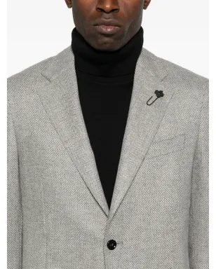 Lardini ヘリンボーン ボタンジャケット - サムネイル5
