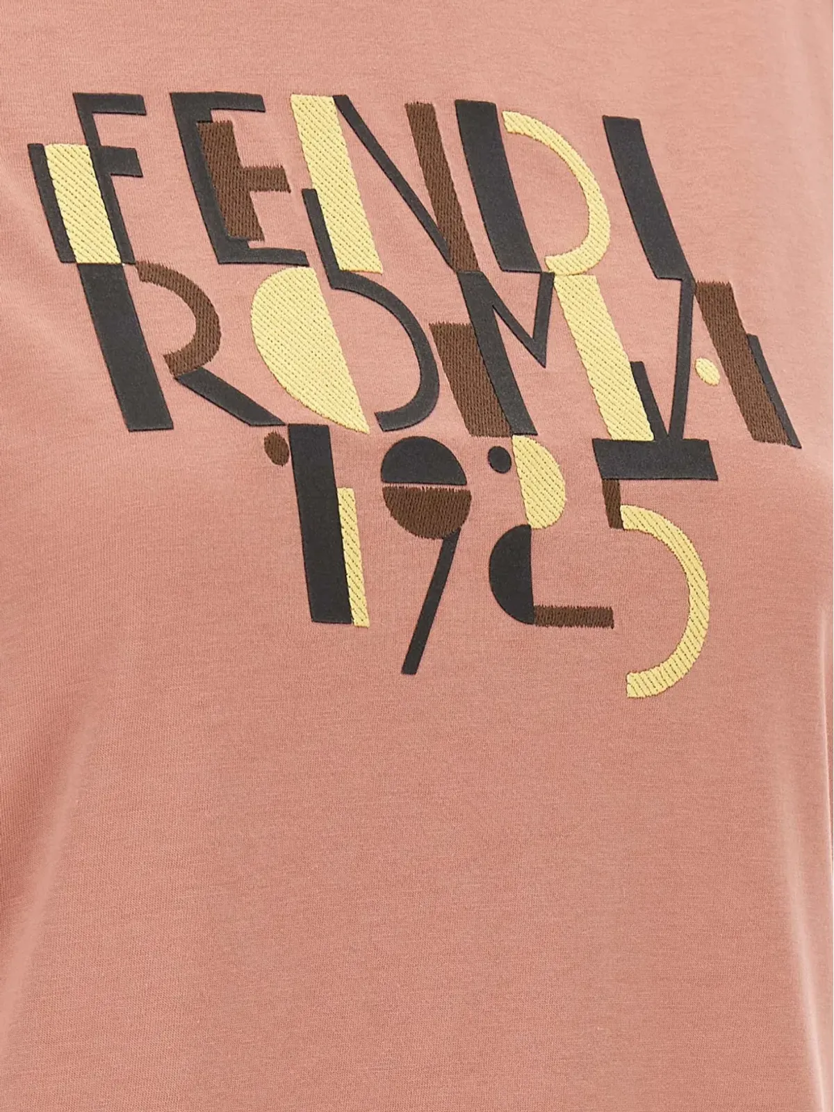 FENDI 刺繍入りピンクのTシャツ - 画像3