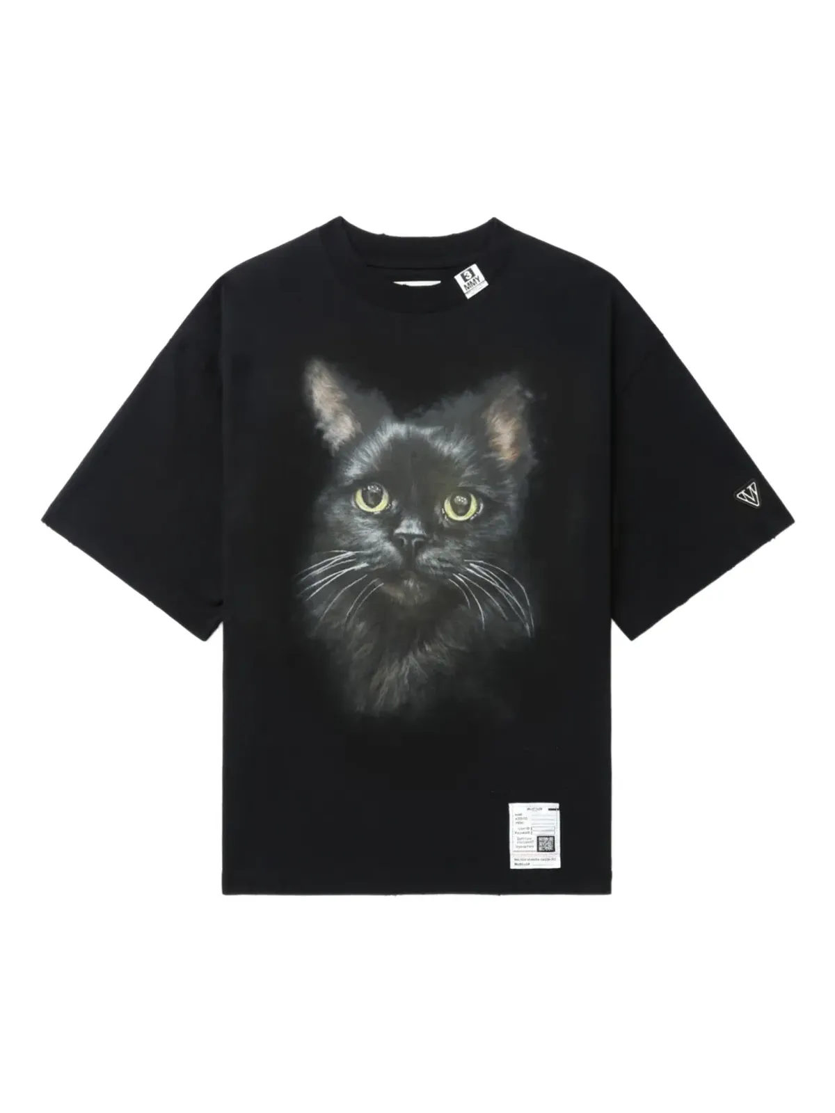 Maison MIHARA YASUHIRO 猫プリントTシャツ ブラック - 画像1