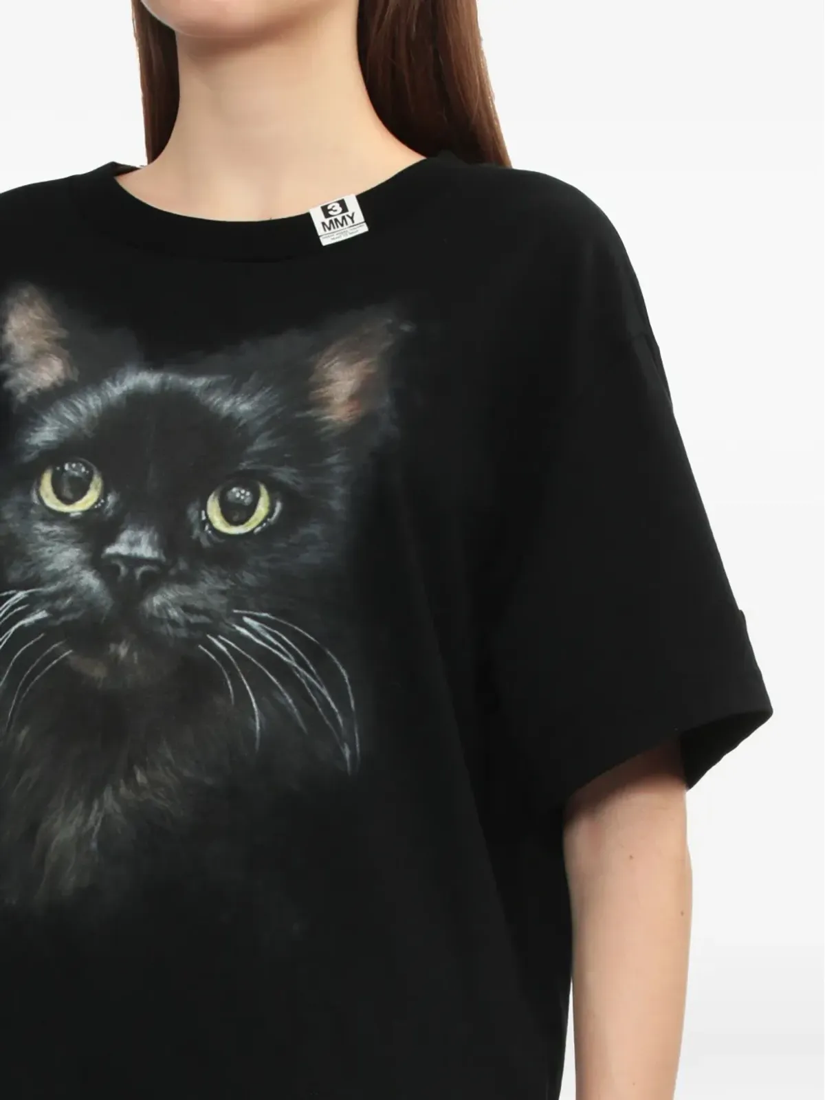 Maison MIHARA YASUHIRO 猫プリントTシャツ ブラック - 画像5