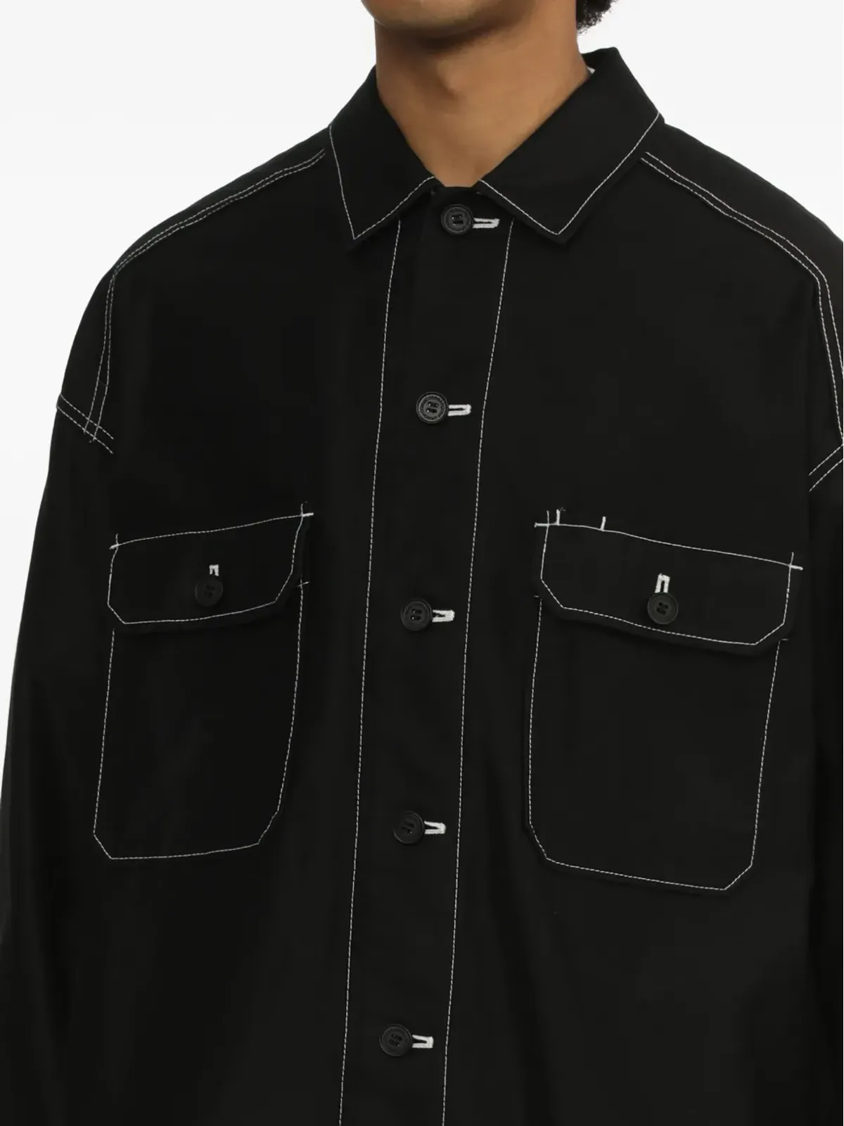 Comme des Garçons Homme コントラストステッチポケットシャツ - 画像5