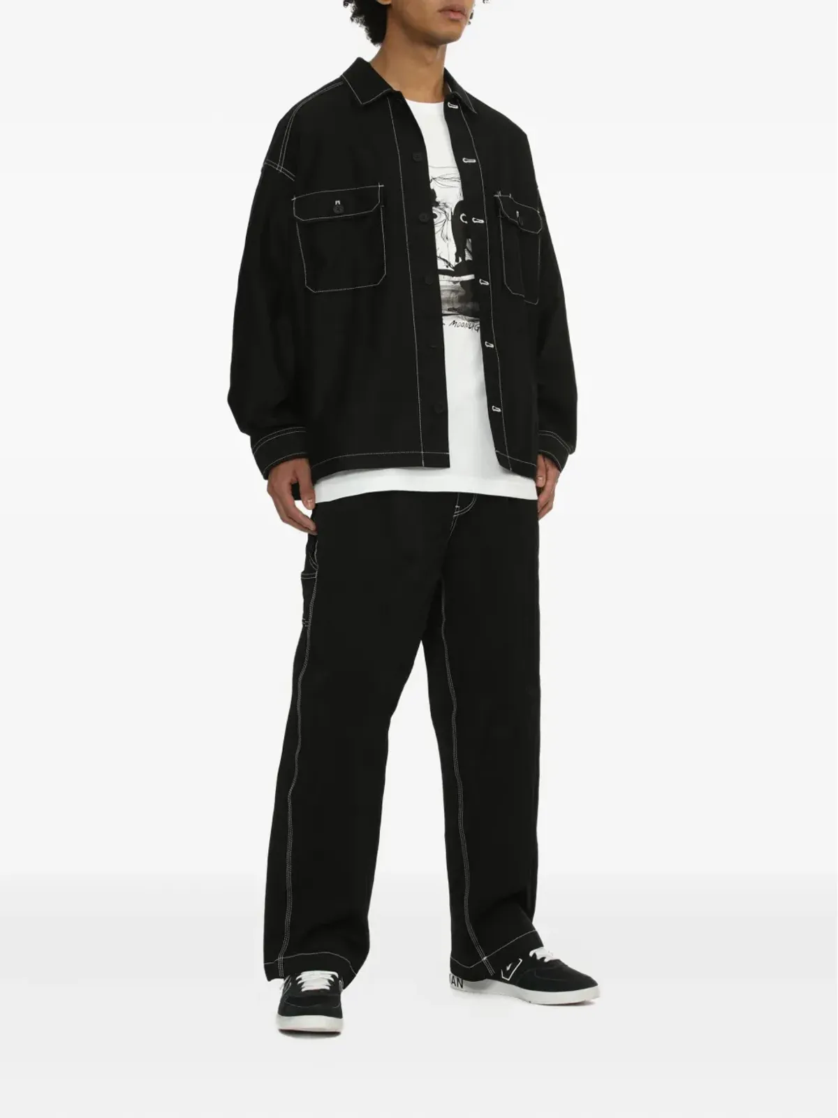 Comme des Garçons Homme コントラストステッチポケットシャツ - 画像2