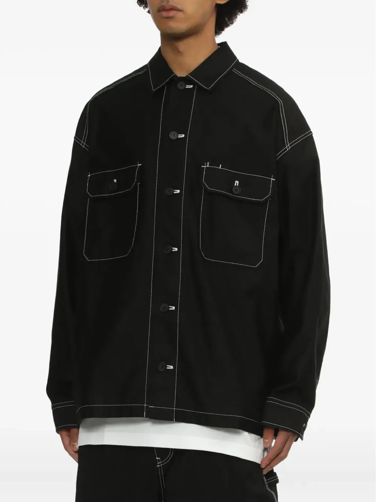 Comme des Garçons Homme コントラストステッチポケットシャツ - 画像3
