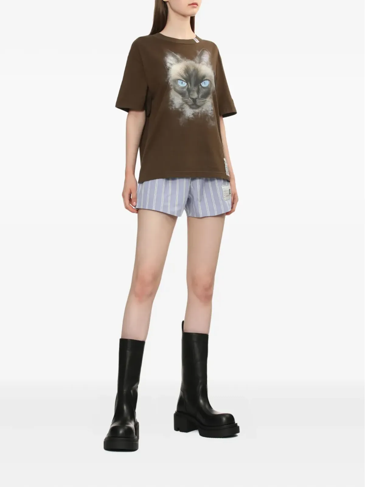 Maison MIHARA YASUHIRO 猫プリントコットンTシャツ - 画像2