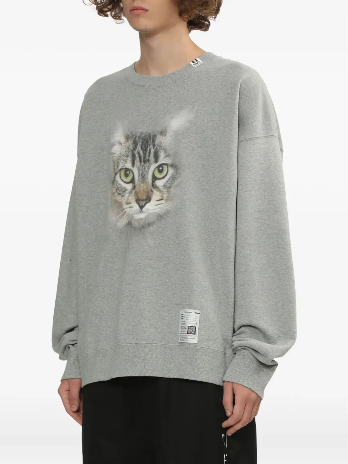 Maison MIHARA YASUHIRO 猫プリント クルーネック スウェット - 画像3