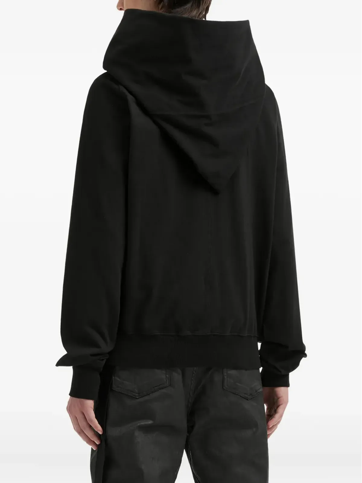 Rick Owens DRKSHDW アシンメトリックジップファスニングフーディー - ブラック - 画像4