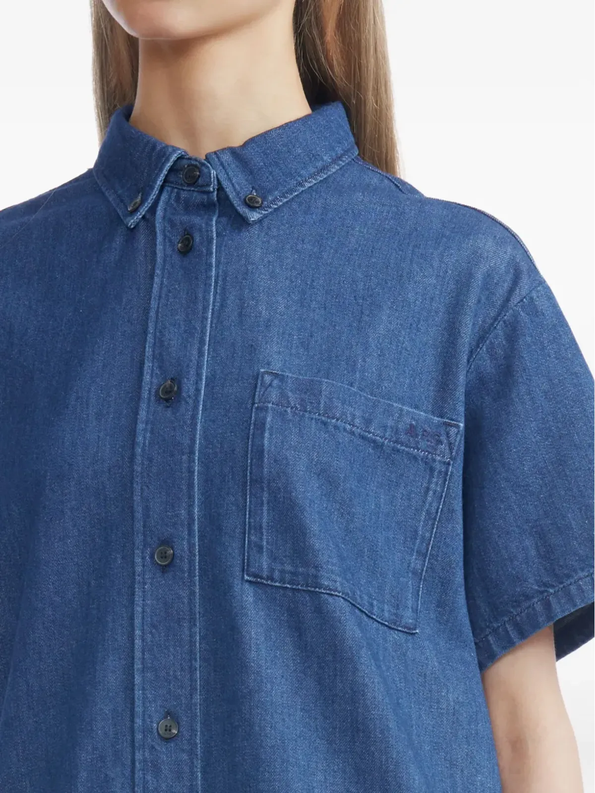 A.P.C. 半袖デニムシャツドレス - ブルー - 画像5