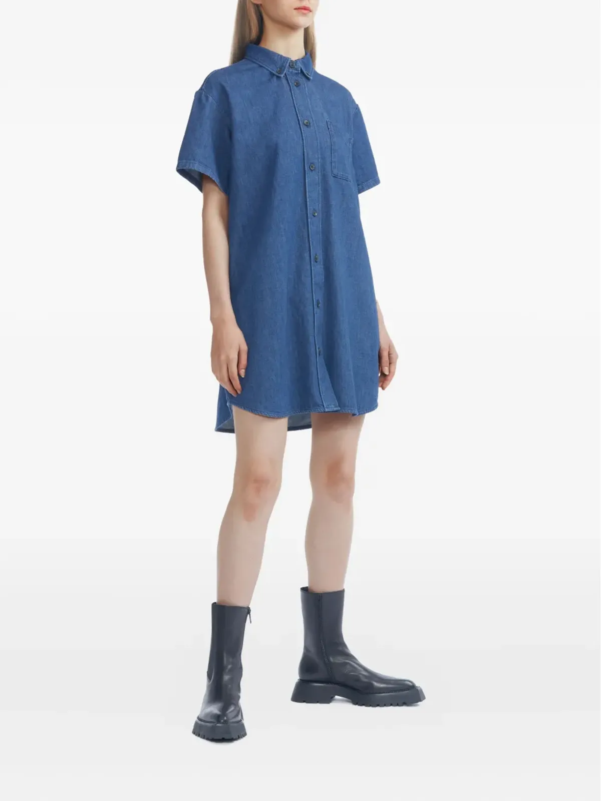 A.P.C. 半袖デニムシャツドレス - ブルー - 画像3