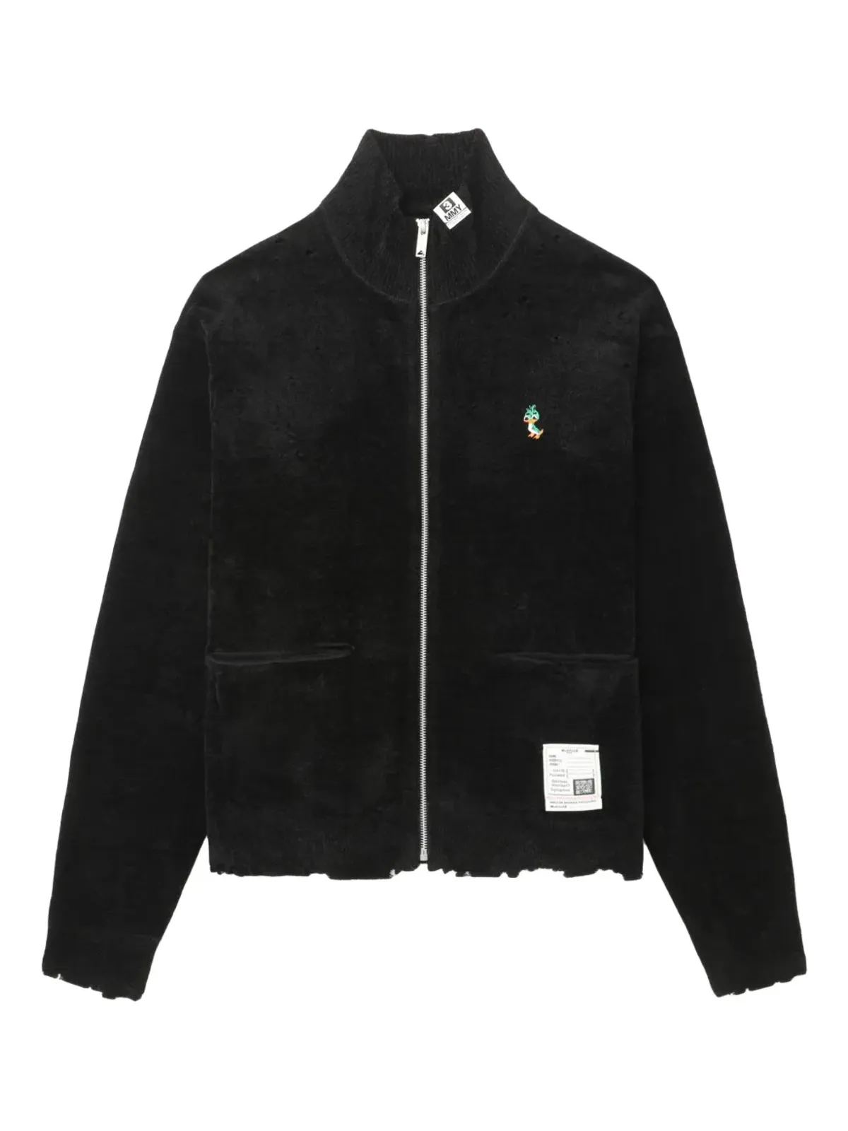 Maison MIHARA YASUHIRO ほつれ加工のジップアップカーディガン - 画像1