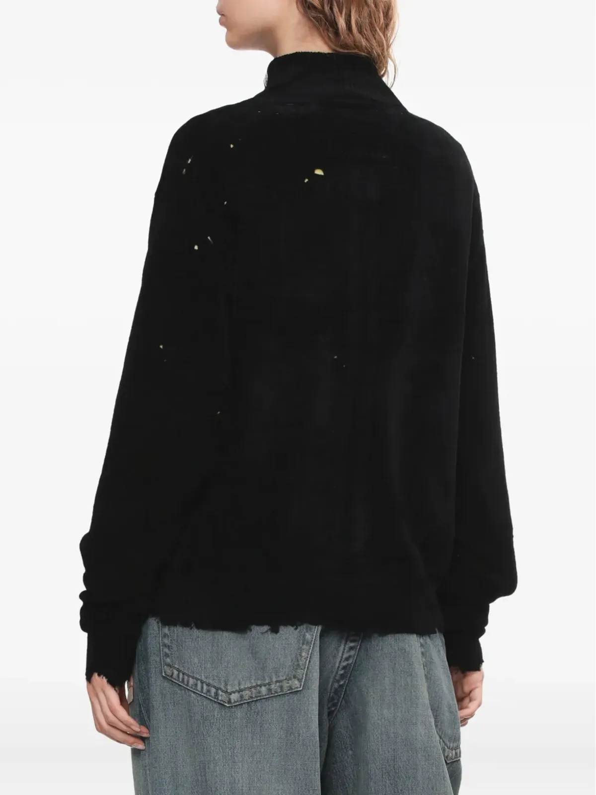 Maison MIHARA YASUHIRO ほつれ加工のジップアップカーディガン - 画像4