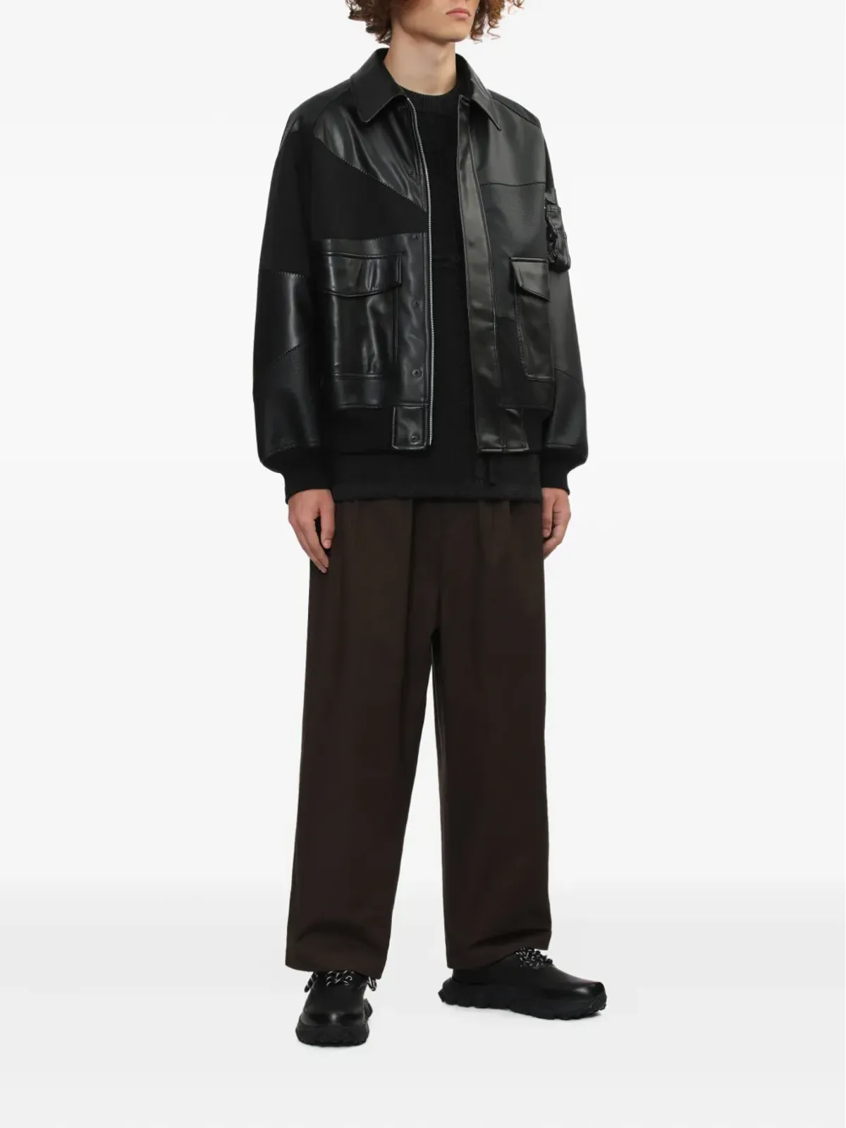 Comme des Garçons Homme パッチワークパネルドジャケット - 画像2