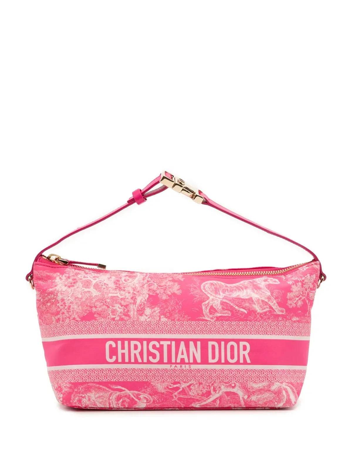 Christian Dior Pre-Owned 2022 テクニカルファブリック Toile de Jouy リバース DiorTravel Nomad ポーチ ハンドバッグ - 画像1