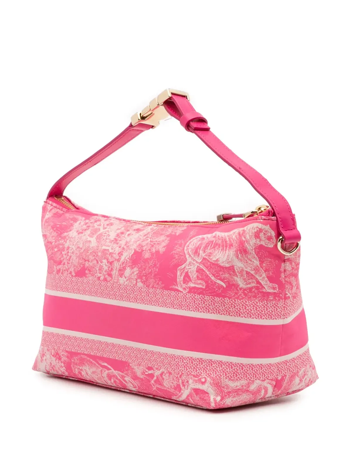 Christian Dior Pre-Owned 2022 テクニカルファブリック Toile de Jouy リバース DiorTravel Nomad ポーチ ハンドバッグ - 画像3