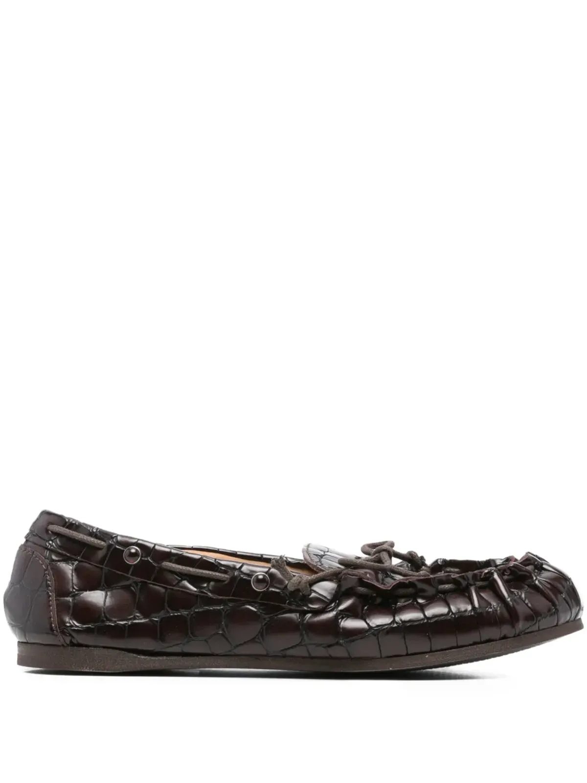 P.A.R.O.S.H. embossed leather loafers - Brown - 画像1