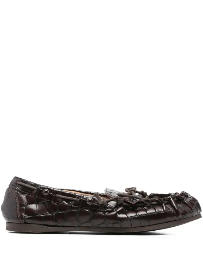 P.A.R.O.S.H. P.A.R.O.S.H. embossed leather loafers - Brownの商品画像