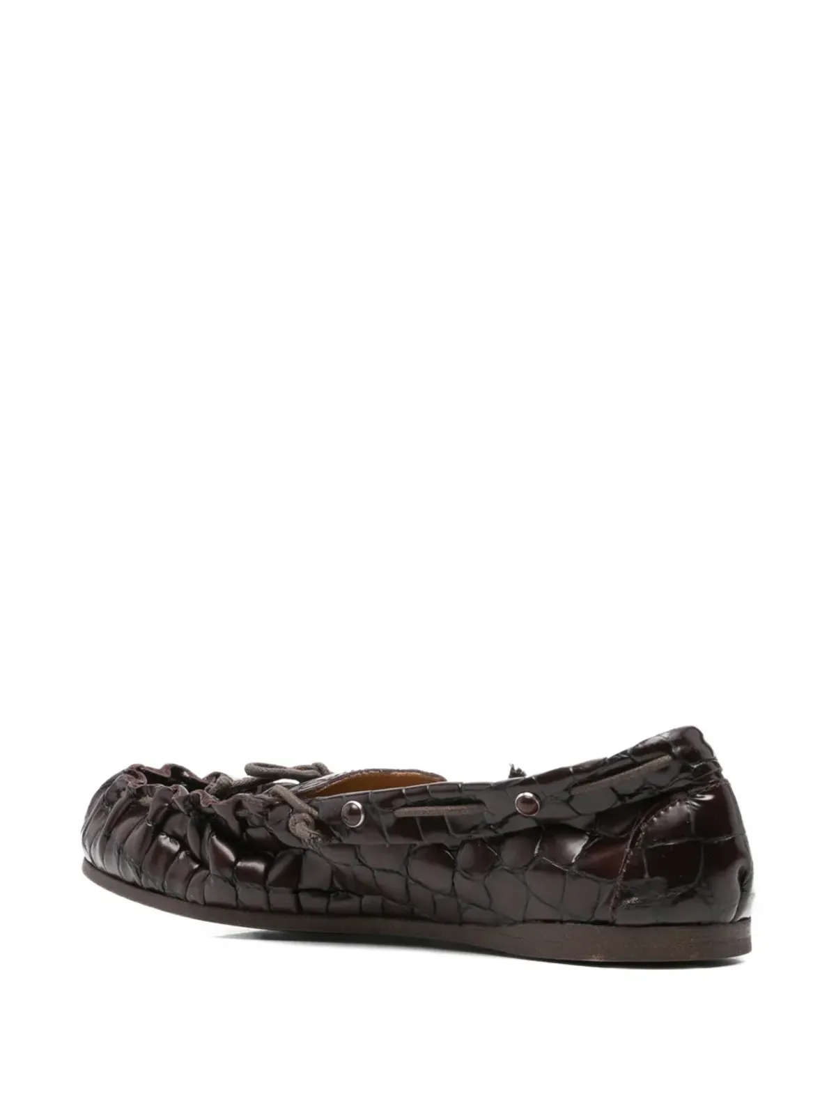 P.A.R.O.S.H. embossed leather loafers - Brown - 画像3