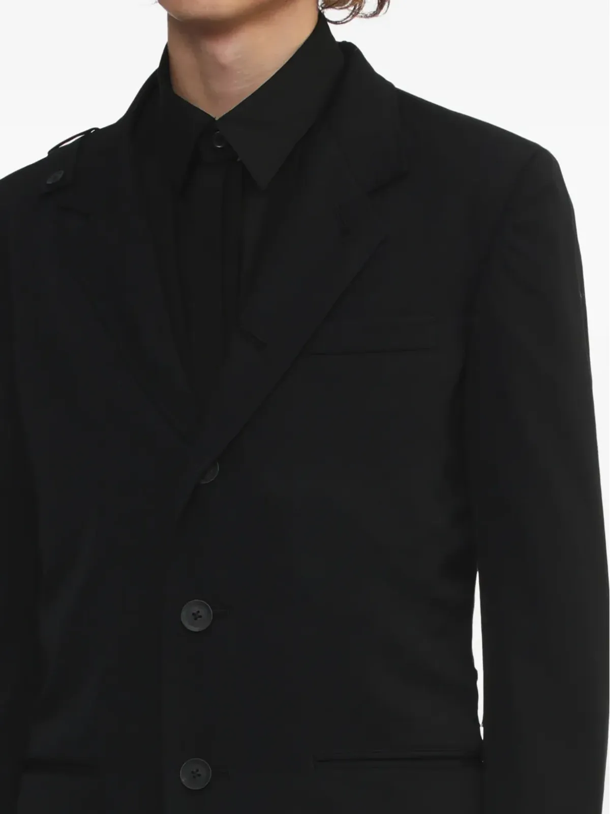 Yohji Yamamoto ノッチドショルダー・ディテール ウールブレザー - 画像5