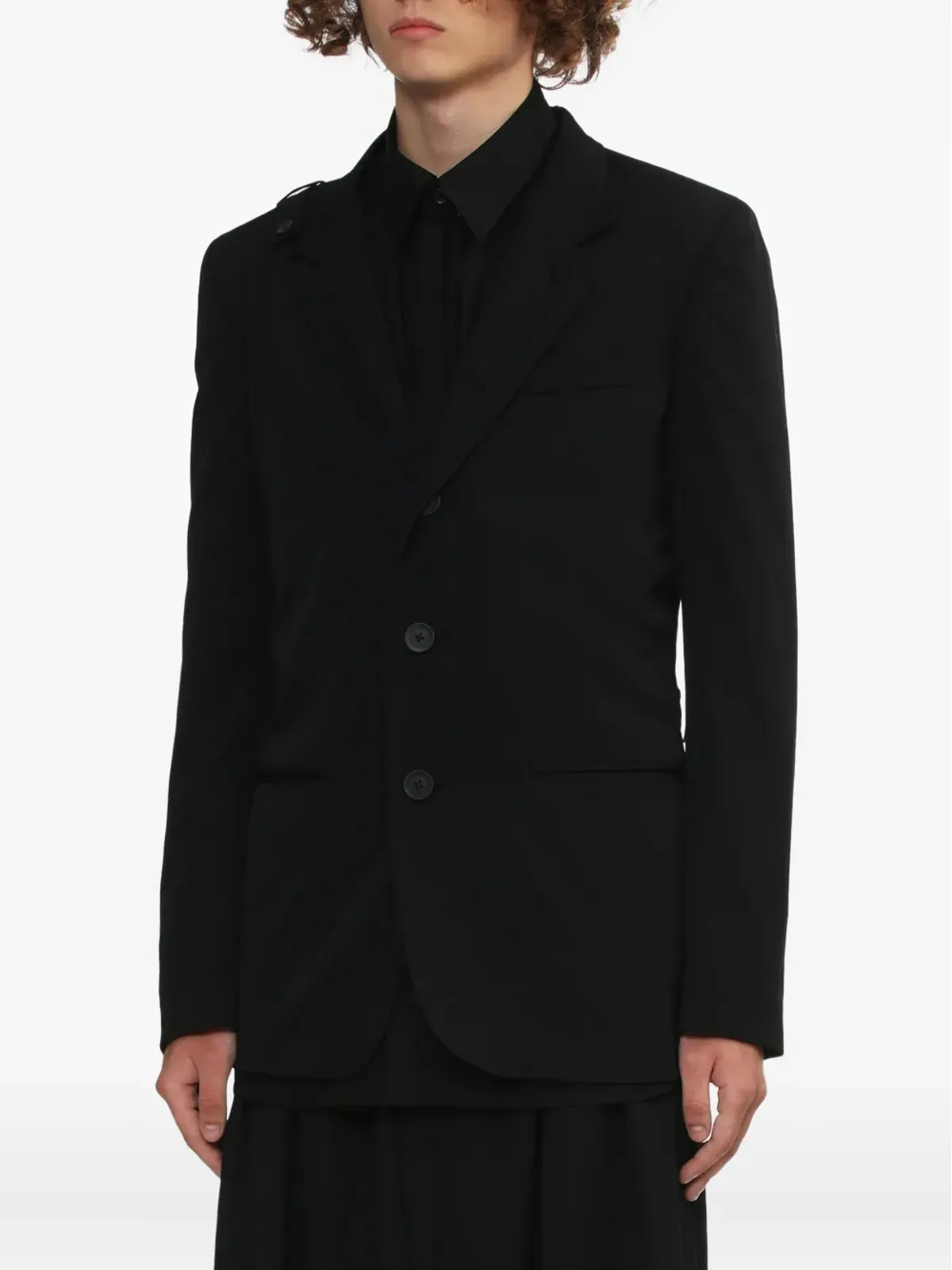 Yohji Yamamoto ノッチドショルダー・ディテール ウールブレザー - 画像3