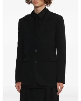 Yohji Yamamoto ノッチドショルダー・ディテール ウールブレザー - サムネイル3