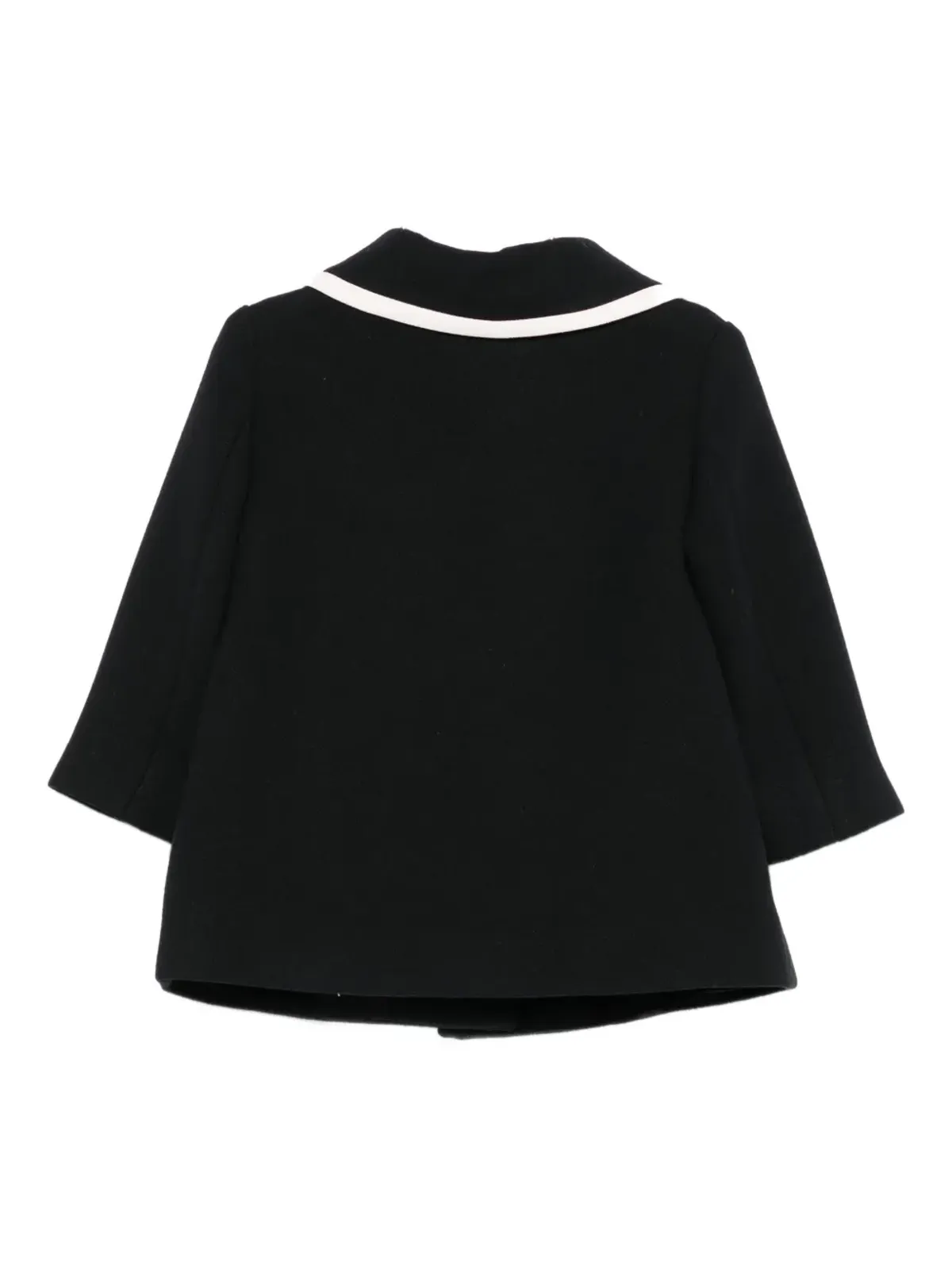 Elisabetta Franchi La Mia Bambina ピーターパンカラー ボタンコート - ブラック - 画像2