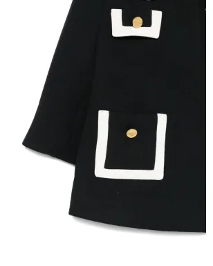 Elisabetta Franchi La Mia Bambina ピーターパンカラー ボタンコート - ブラック - サムネイル3