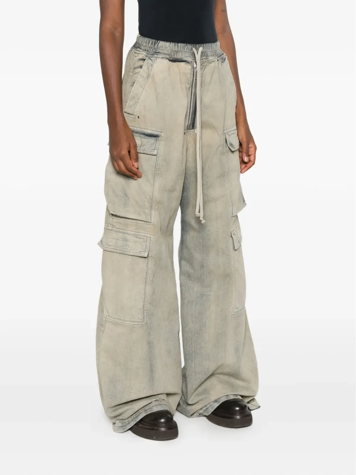 Rick Owens DRKSHDW カーゴポケット付きドローストリングジーンズ - 画像3