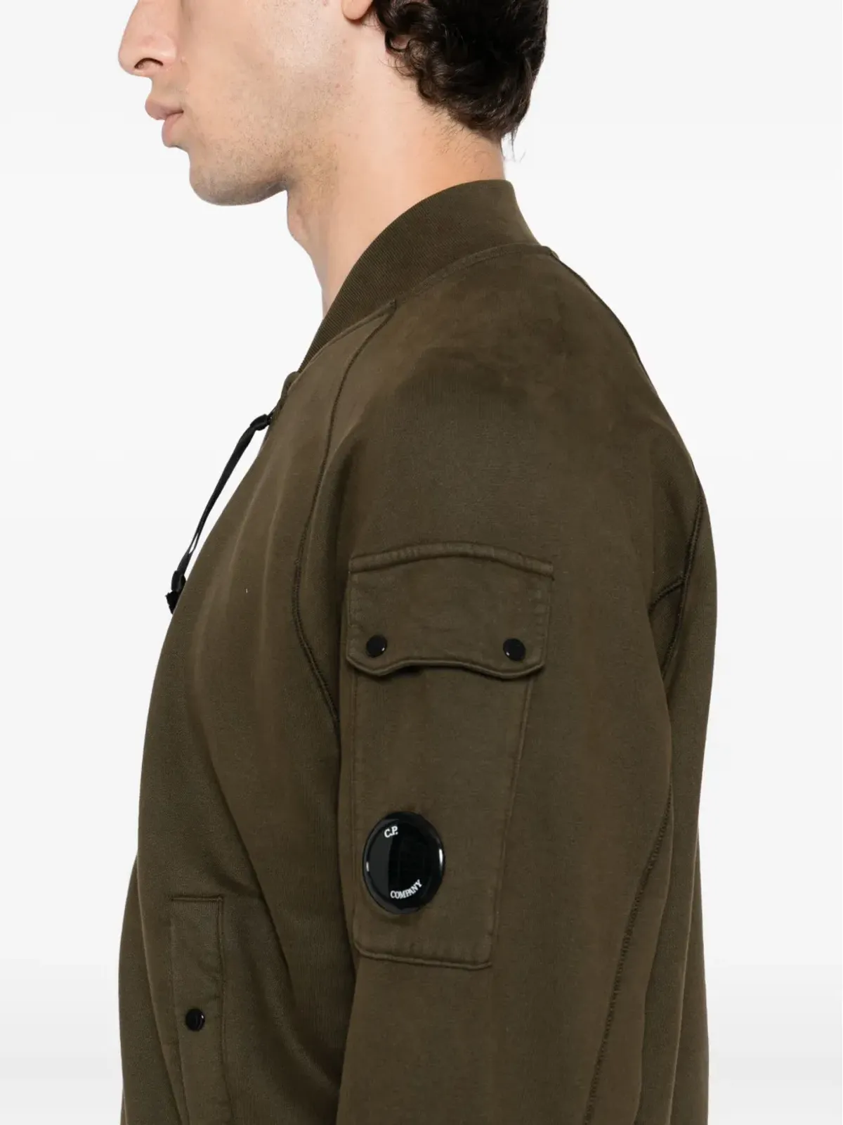 C.P. Company fleece bomber jacket - Green - 画像5